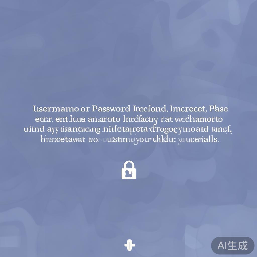 用户名或密码错误：请确保输入信息正确无误，有助于避